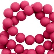Acrylic beads 6mm round Matt Fuchsia pink